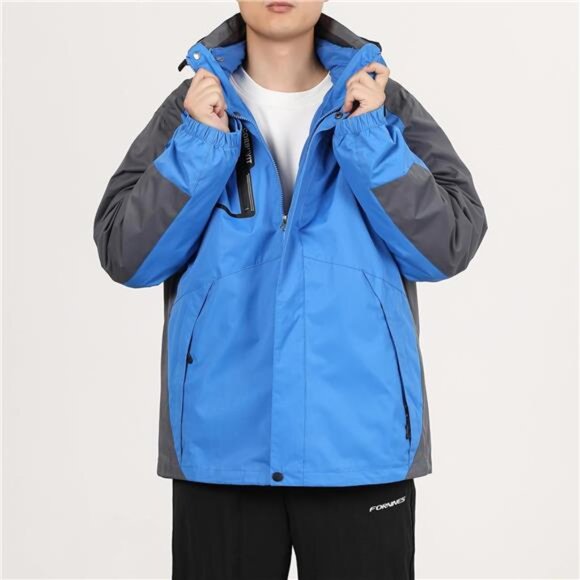 Men's 3 in 1 Waterproof Winter Ski Jacket Windproof with Detachable Puffer Coat - Picture 3 of 9